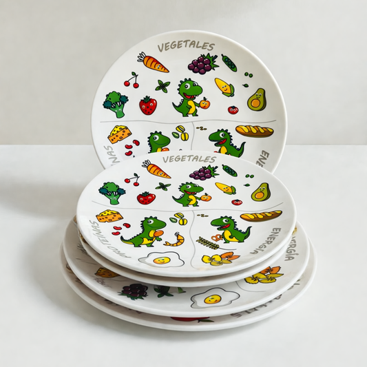 Set de 2 Platos NutriYo — Plato Familiar + Plato Dino