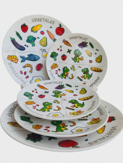 Set de 2 Platos NutriYo — Plato Familiar + Plato Dino